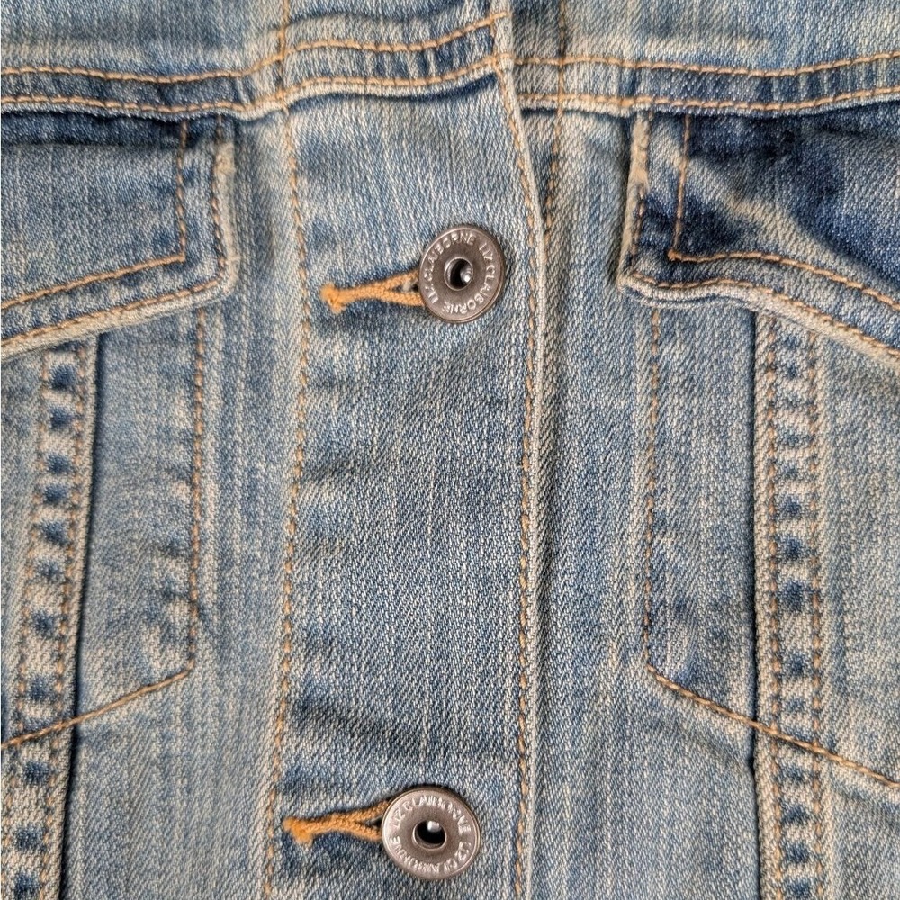 Liz Claiborne Blue Denim Trucker Jacket Womens XL Stretch Cotton Medium Wash - Picture 7 of 16